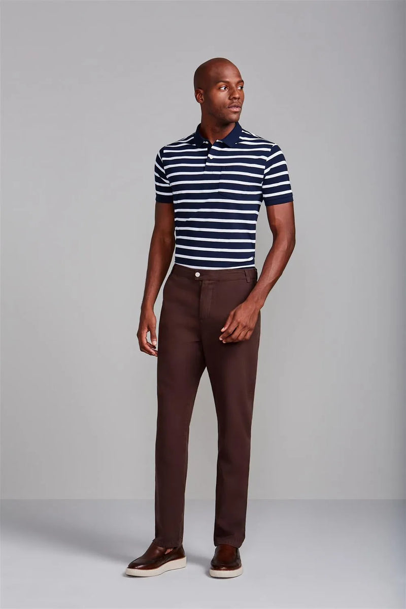 Linen Blend Comfort Pants - Coffee Brown